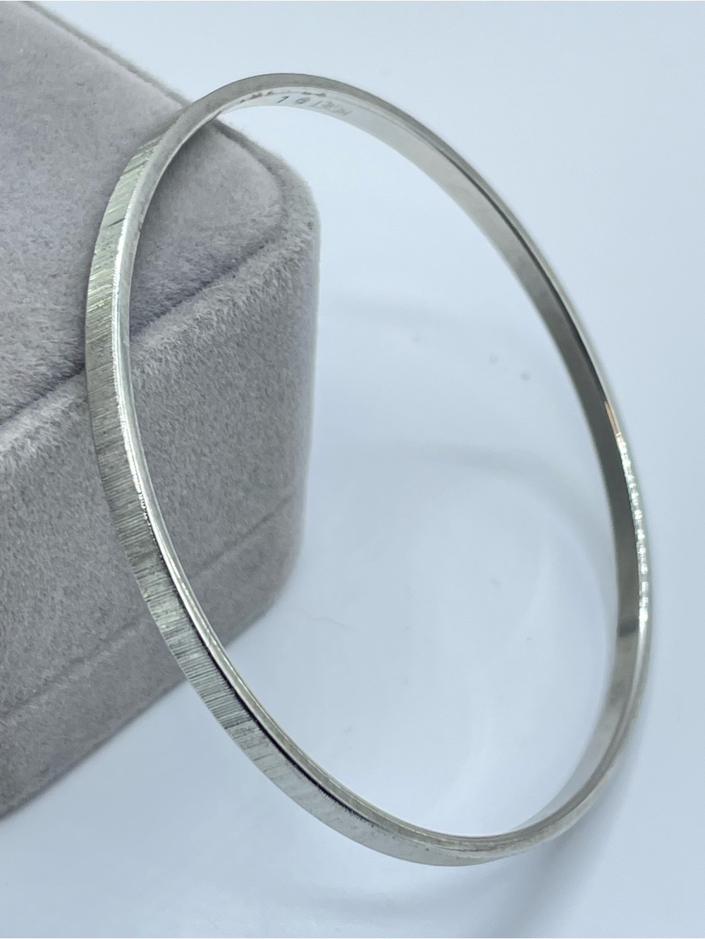 Monet Silver Tone Textured Bangle Bracelet Classic Minimalist Vintage